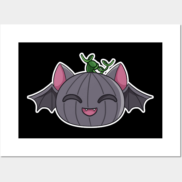 Pumpkin Bat Wall Art by Happy Taco Studio